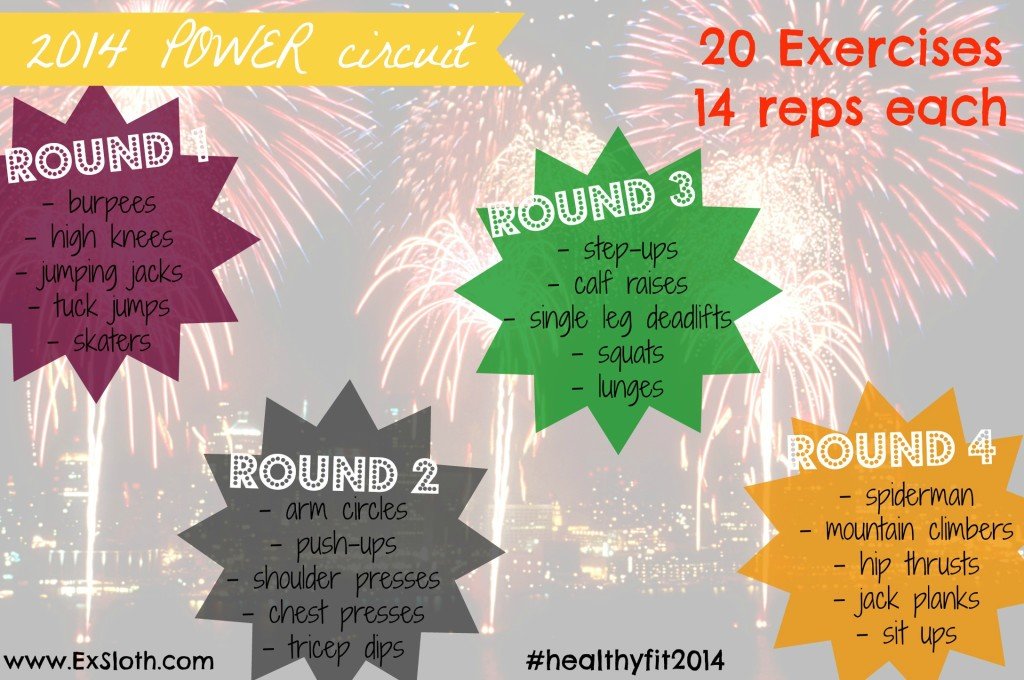 No equipment (body weight) 2014 POWER circuit workout via @ExSloth | ExSloth.com