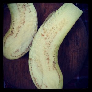 sliced eggplant