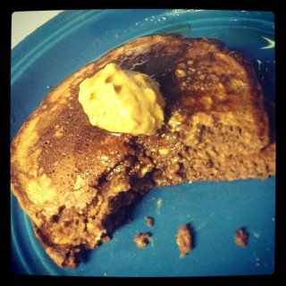PB Oatmeal Brownie Pancake