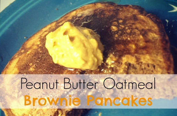 Peanut Butter Oatmeal Brownie Pancakes | @ExSloth