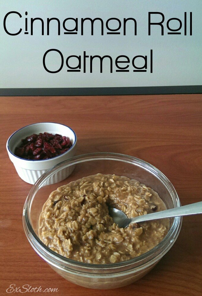 cinnamon roll oatmeal recipe | ExSloth.com