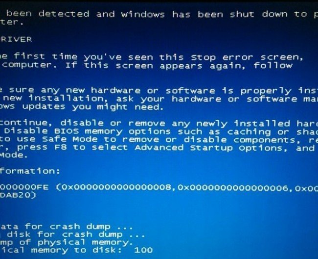 blue screen