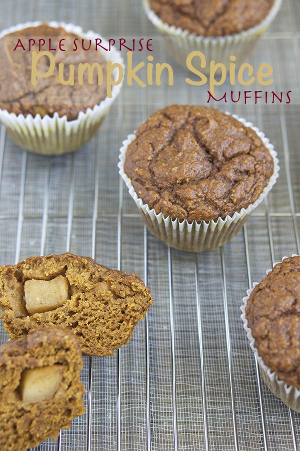 Apple Surprise Pumpkin Spice Muffins via @ExSloth | ExSloth.com