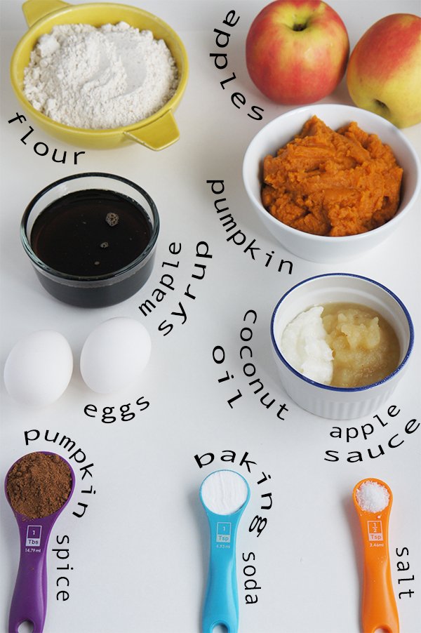 apple surprise pumpkin spice muffins ingredients @ExSloth ExSloth.com