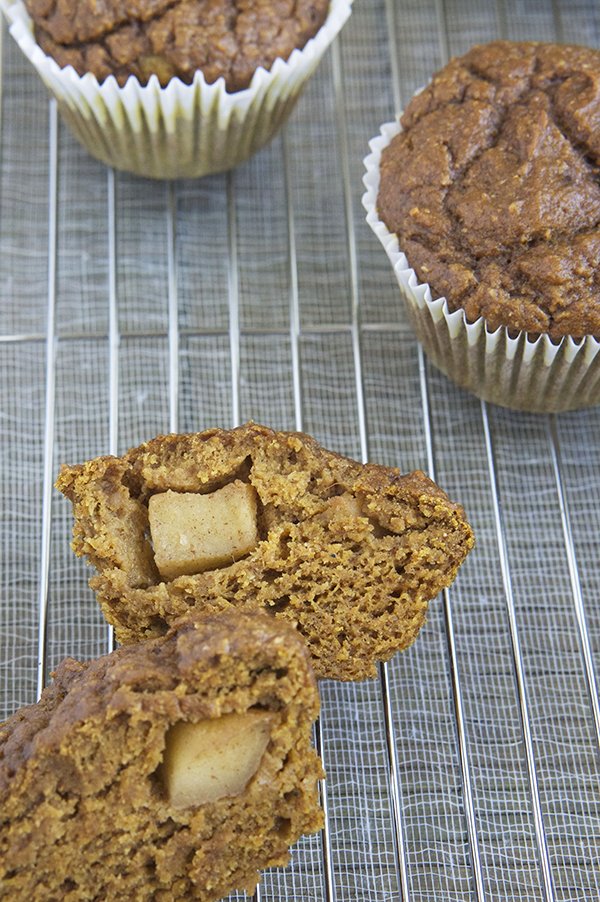 Apple Surprise Pumpkin Spice Muffins @ExSloth | ExSloth.com
