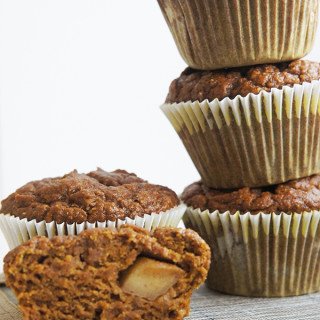 apple surprise pumpkin spice muffins @ExSloth ExSloth.com