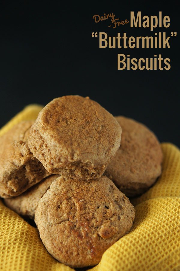 These Dairy-Free Maple "Buttermilk" Biscuits are soft and flaky with a hint of maple flavour- the perfect dairy free twist to traditional buttermilk breakfast biscuits via @ExSloth | ExSloth.com