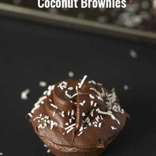 Double Chocolate Chip Coconut Brownies via @ExSloth | ExSloth.com