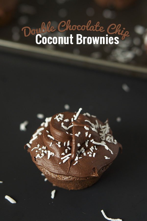 Double Chocolate Chip Coconut Brownies via @ExSloth | ExSloth.com