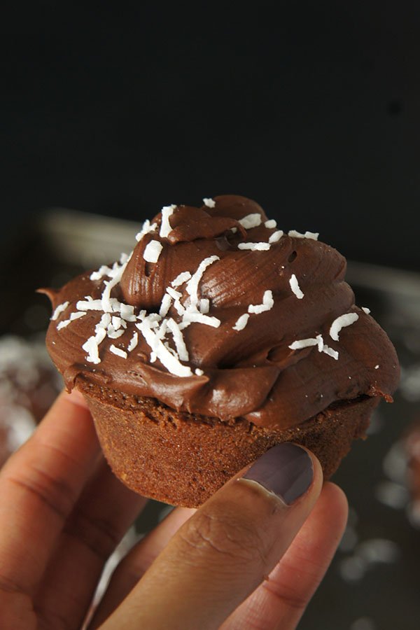 Double Chocolate Chip Coconut Brownies via @ExSloth | ExSloth.com