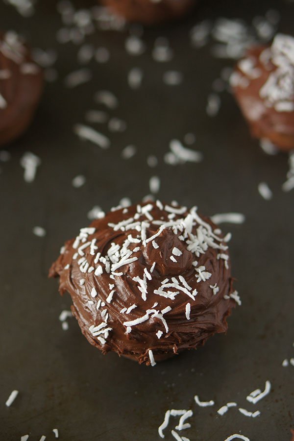 Double Chocolate Chip Coconut Brownies via @ExSloth | ExSloth.com