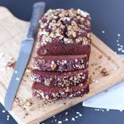 Beet and Walnut Red Velvet Loaf via @ExSloth | ExSloth.com