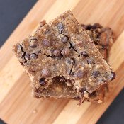 These healthy Chocolate Chip Blondies are moist and fudgy, with chocolatey goodness in every bite. Plus, they're also full of nutritious black-eyed peas via @ExSloth | ExSloth.com #NYE #holiday #celebrate