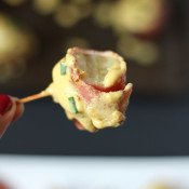 These Dairy-Free Inside Out Loaded Potatoes are crunchy on the outside, creamy on the inside with a little spiciness from the 'cheese' sauce topping. Perfect for last minute dinners and potlucks via @ExSloth | ExSloth.com