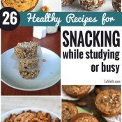 With exam time coming up, student's need healthy snack food to grab and go. There are 26 Snack Recipes to get you started via @ExSloth | ExSloth.com
