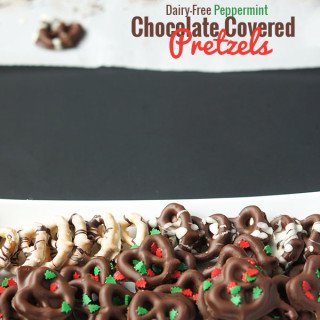 #DairyFree Peppermint Chocolate Covered Pretzels Recipe via @ExSloth | ExSloth.com