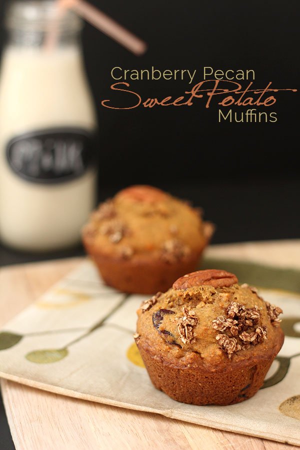 These Dairy-freee Cranberry Pecan Sweet Potato Muffins are dense and free of refined sugars. The perfect comfort food for warm winter days via @ExSloth | ExSloth.com
