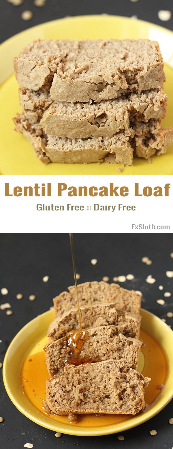 This lentil pancake loaf has a slightly nutty flavour and is hearty without being too heavy, fluffy and perfectly sweet. Plus, it gluten and dairy free. Healthy pancakes for breakfast, without the hassle via @ExSloth