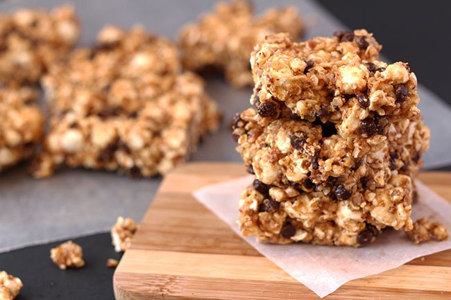 These Sweet and Salty Popcorn Bars chewy, flavourful and full of fibre- exactly what you've been waiting on to spice up your popcorn on movie nights.