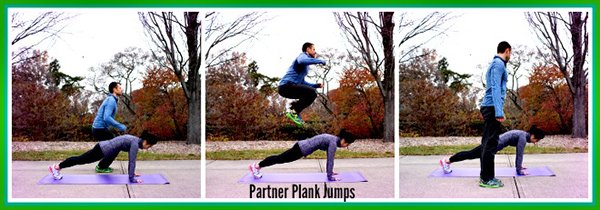 The City Skinny Partner Plank Jumps