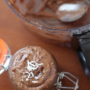 This coconut mocha cashew butter is creamy, salty-sweet, full of delicious mocha flavour and - best of all - ready in under 20 minutes @ExSloth.com #vegan