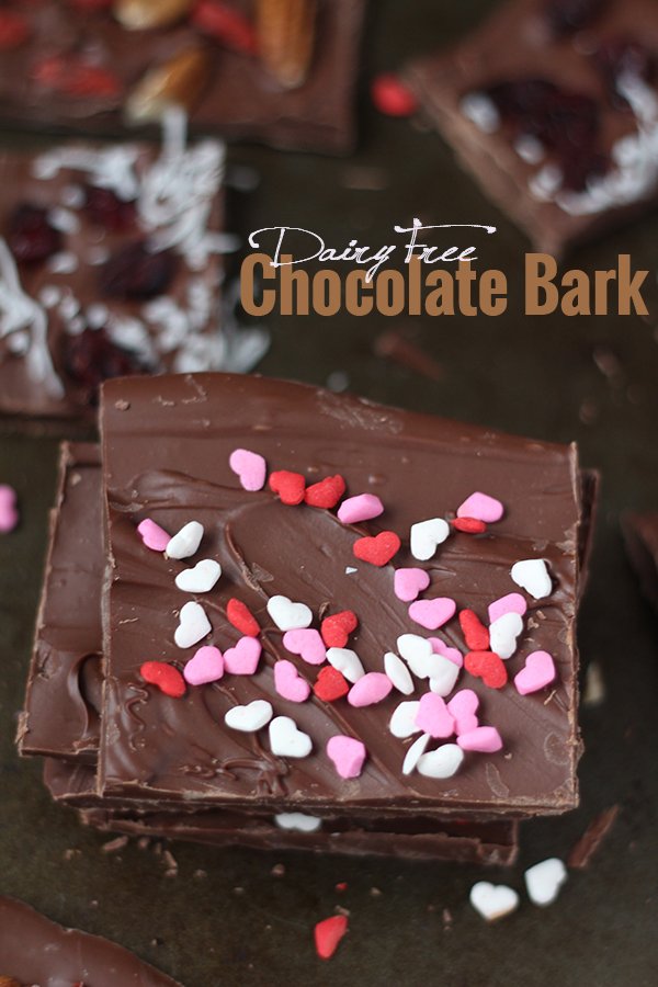 Skip the store bought candies this year and celebrate Valentine's Day a little healthier with this simple, customizable Dairy-Free Chocolate Bark recipe @ExSloth | ExSloth.com