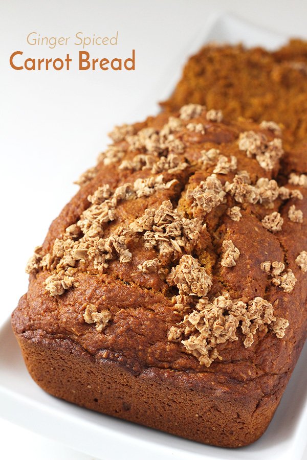 This Ginger-Spiced Carrot bread is hearty, flavourful and has added no refined sugars. Perfect for Easter breakfast or brunch. via @ExSloth | ExSloth.com