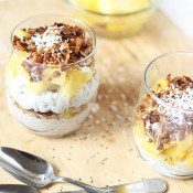 Vegan, Gluten Free Pina Colada Parfait with chia seed coconut milk 'yogurt' via @ExSloth | ExSloth.com