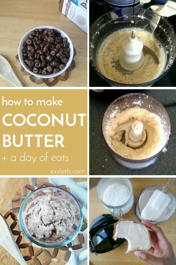 Want to make your own coconut butter? Here's my experience making this delicious vegan, dairy free butter via @ExSloth | Exsloth.com