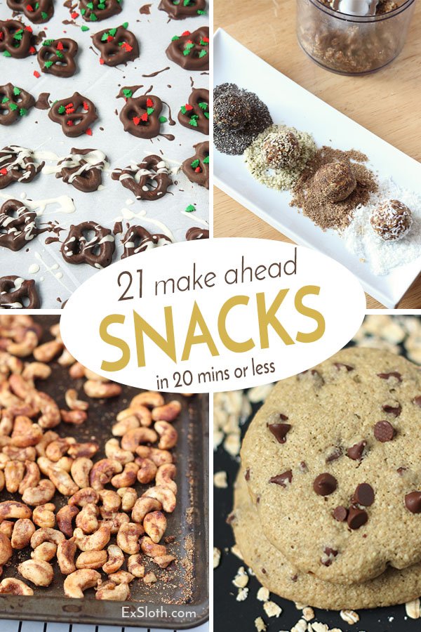 21 healthy make ahead snacks in 20 mins or less to make meal prep a breeze via @ExSloth | ExSloth.com