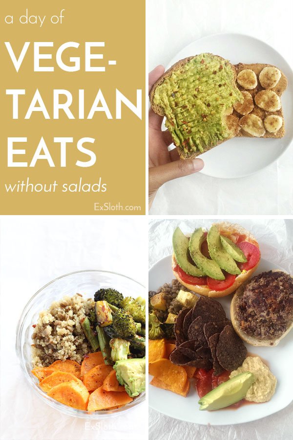 A day of healthy vegetarian meals without any salads via @ExSloth | ExSloth.com