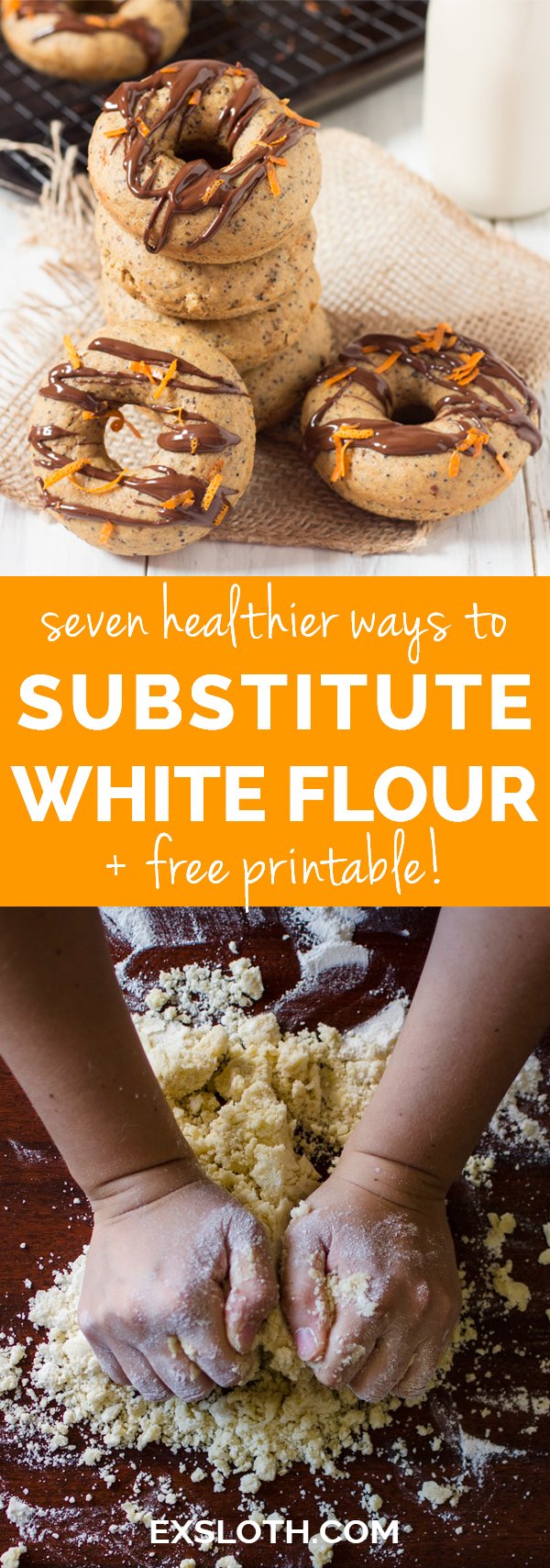 7 healthier ways to replace white flour when baking (whole wheat, spelt, oats and mroe) via @ExSloth | ExSloth.com
