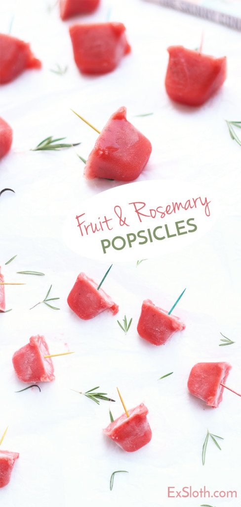 Quick and easy healthy snack: fruit and rosemary popsicles via @ExSloth | ExSloth.com