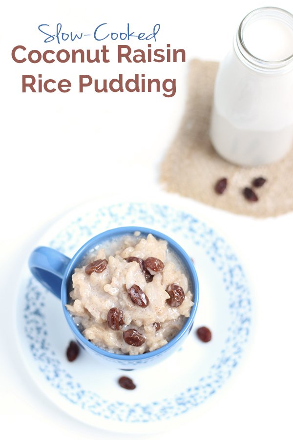 Vegan Slow-Cooked Coconut Raisin Rice Pudding via Ricardo Cuisine and @ExSloth | ExSloth.com