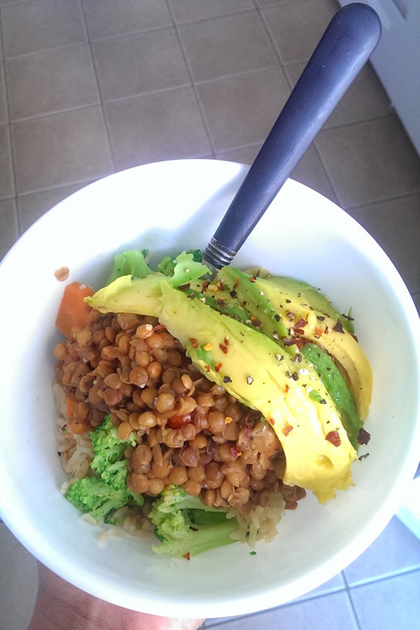 Vegan Rice and Lentil buddha bowl via @ExSloth | ExSloth.com