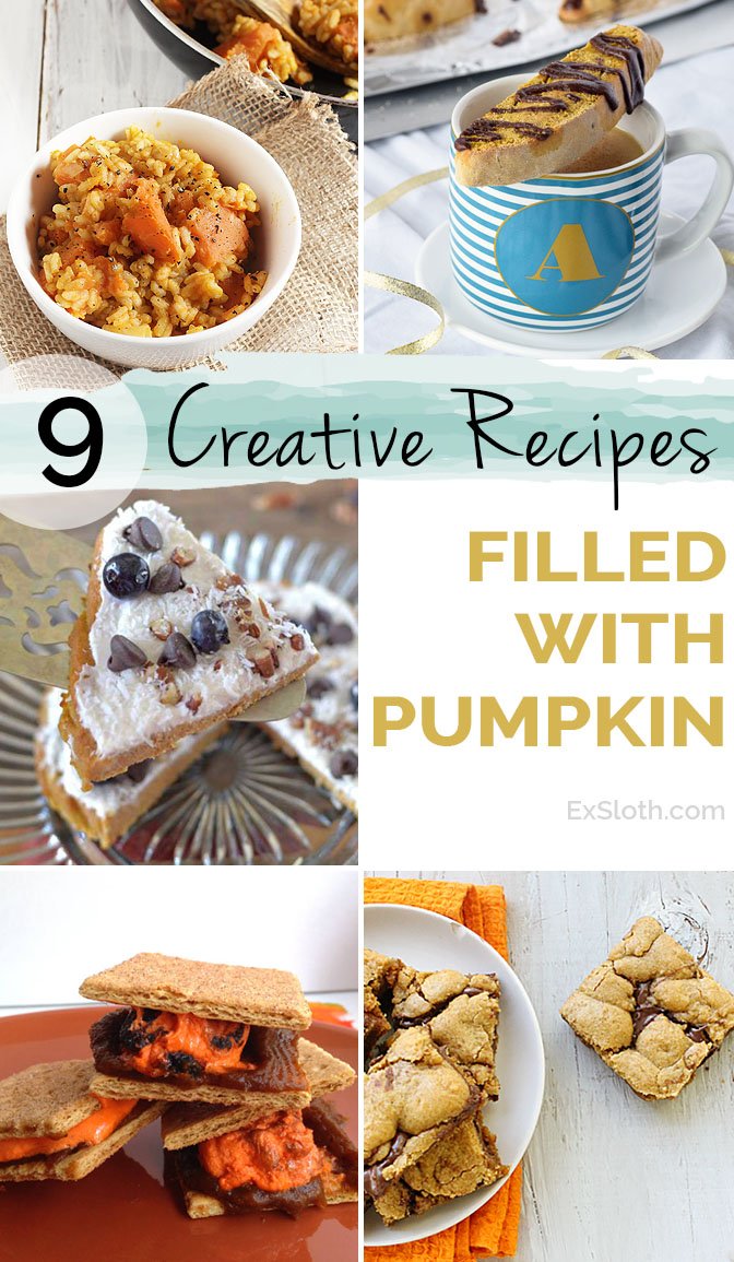 creative pumpkin filled recipes from #pumpkinweek2015 via @ExSloth | ExSloth.com