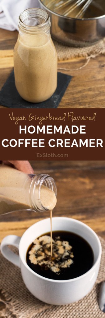Vegan Gingerbread Flavoured Homemade Coffee Creamer via @ExSloth | ExSloth.com