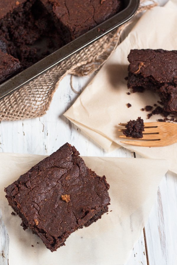 Gluten-free, flourless, vegan gingerbread brownies via @ExSloth | ExSloth
