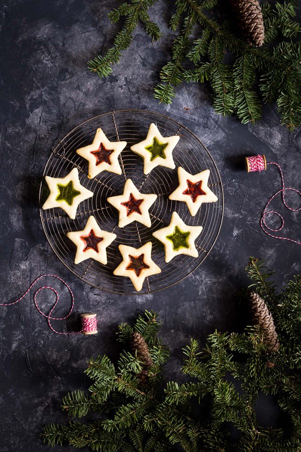 Stained Glass Window Cookies via Tea Biscuits