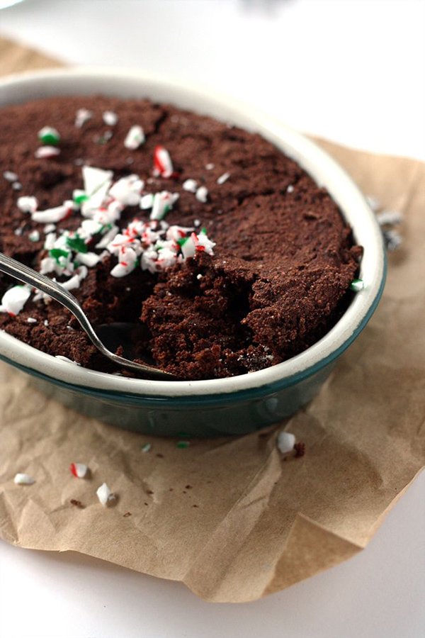 Peppermint Brownie for One via Love Me, Feed Me