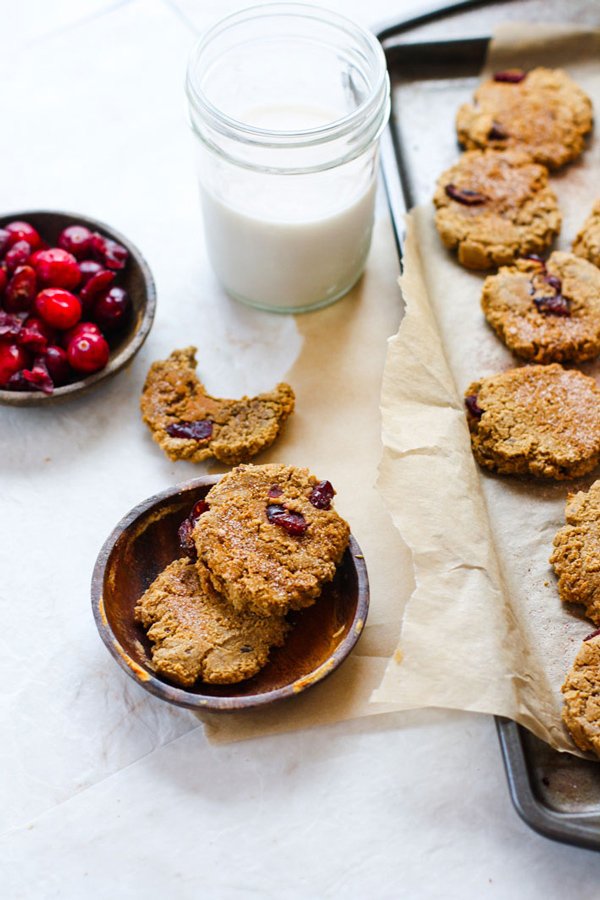 Vegan Cranberry Almond Molasses Cookies via Cotter Crunch