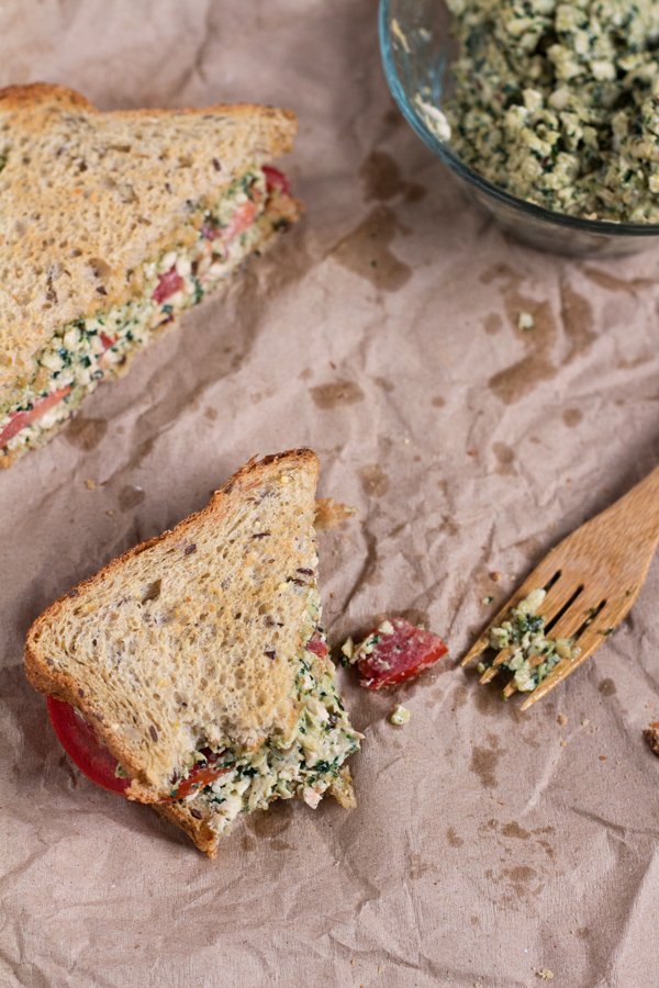 Vegan Tofu Pesto Sandwich via @ExSloth | ExSloth.com