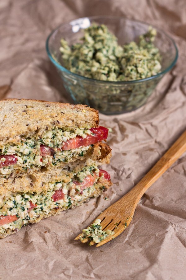 Vegan Tofu Pesto Sandwich via @ExSloth | ExSloth.com