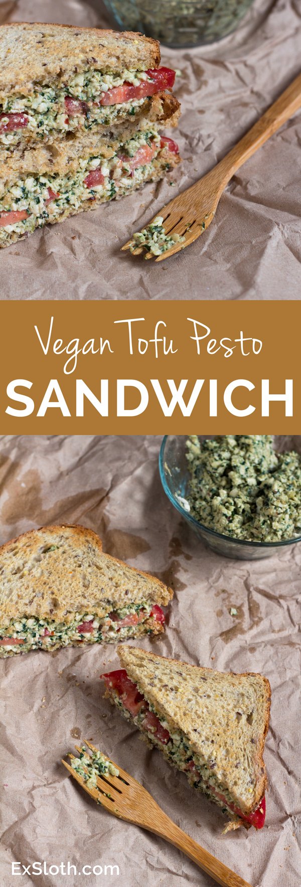 Vegan Tofu Pesto Sandwich via @ExSloth | ExSloth.com