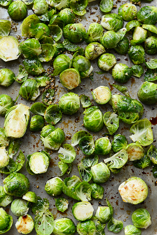 balsamic sea salt roasted brussels sprouts via fit foodie finds