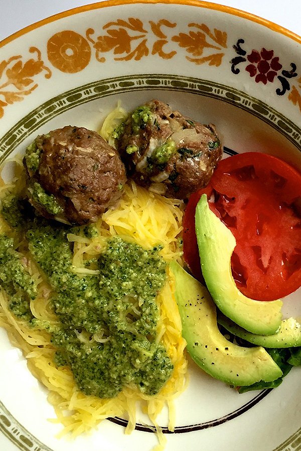 cilantro spaghetti squash via the blissful balance
