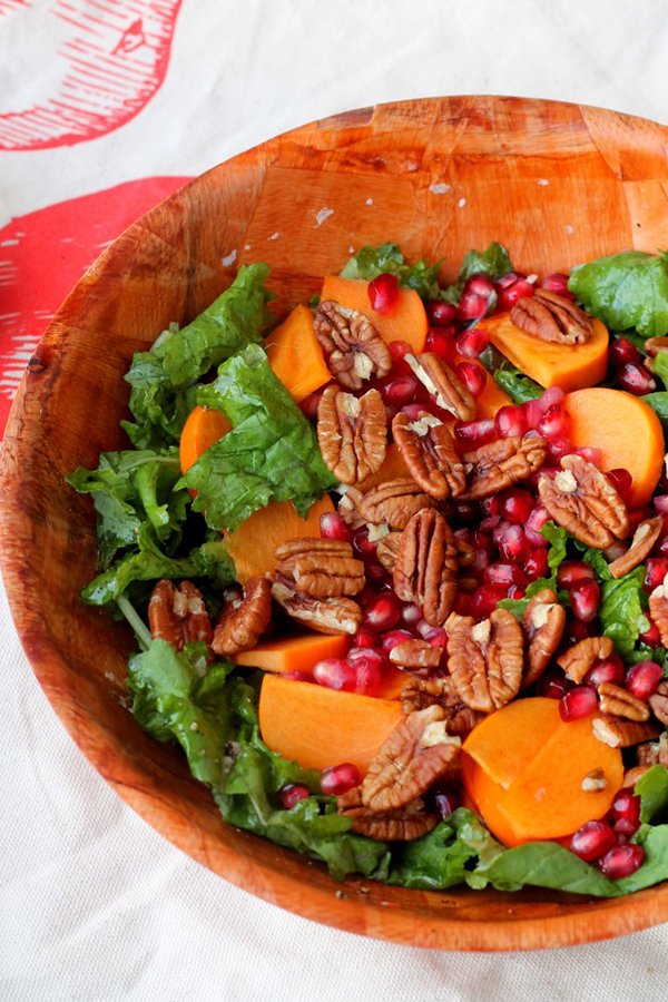 kale persimmon and pecan salad