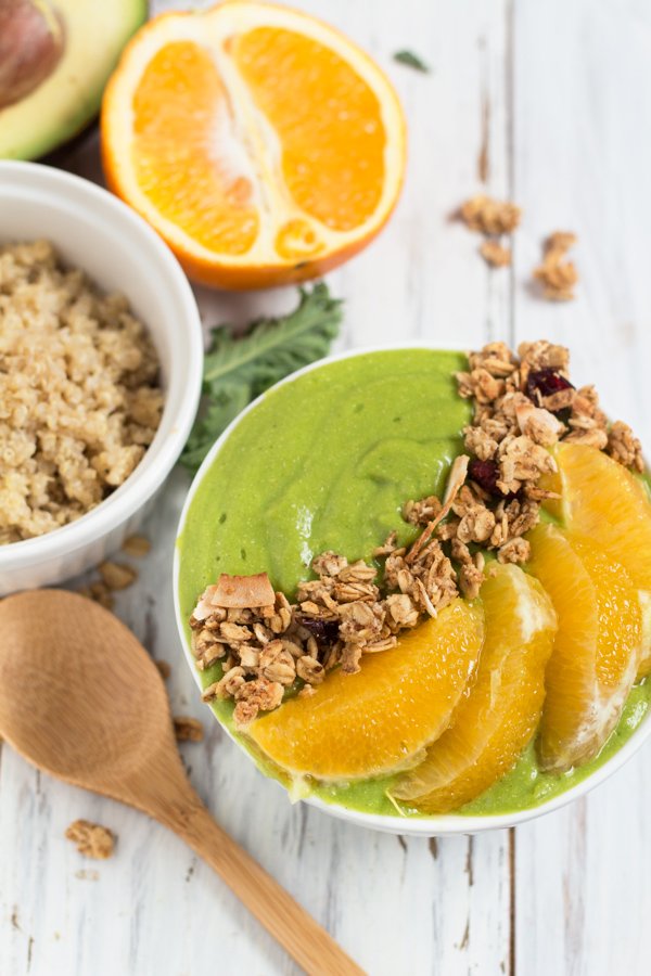 Orange Kale Quinoa Smoothie Bowl