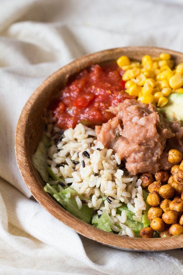 Vegan Wild Rice Burrito Bowl with Cilantro-Lime Avocado Dressing via @ExSloth | ExSloth.com