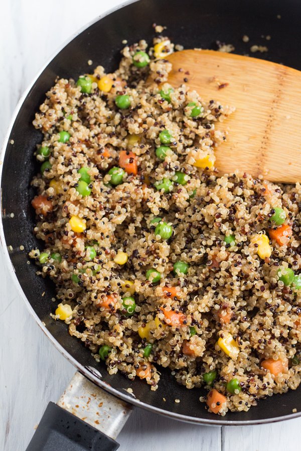 Vegan Fried Quinoa with BBQ Sriracha Tofu via @ExSloth | ExSloth.com